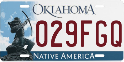 OK license plate 029FGQ