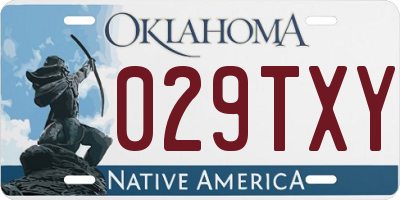 OK license plate 029TXY