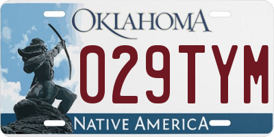 OK license plate 029TYM