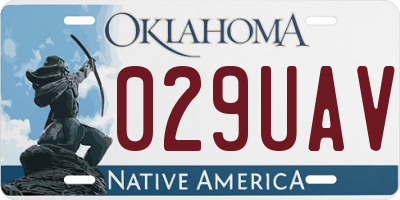 OK license plate 029UAV
