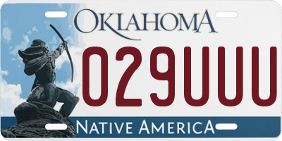 OK license plate 029UUU