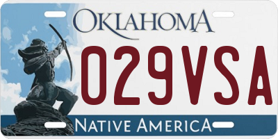 OK license plate 029VSA