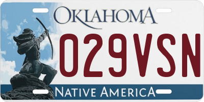 OK license plate 029VSN