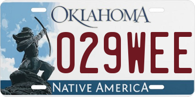 OK license plate 029WEE