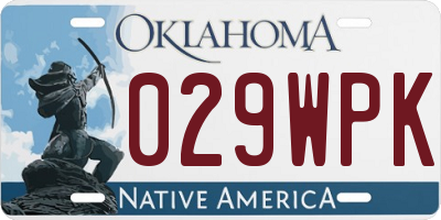 OK license plate 029WPK