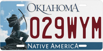 OK license plate 029WYM