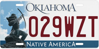 OK license plate 029WZT