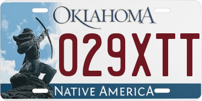 OK license plate 029XTT