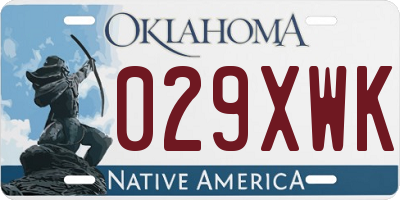 OK license plate 029XWK
