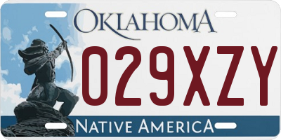 OK license plate 029XZY