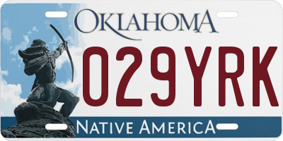 OK license plate 029YRK