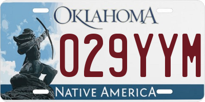 OK license plate 029YYM