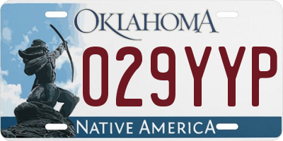 OK license plate 029YYP