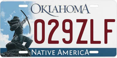 OK license plate 029ZLF