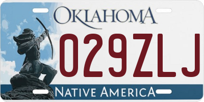 OK license plate 029ZLJ