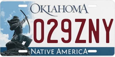 OK license plate 029ZNY