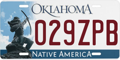 OK license plate 029ZPB