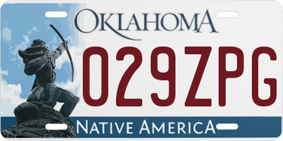 OK license plate 029ZPG