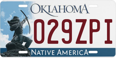 OK license plate 029ZPI