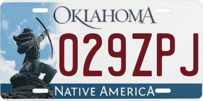 OK license plate 029ZPJ