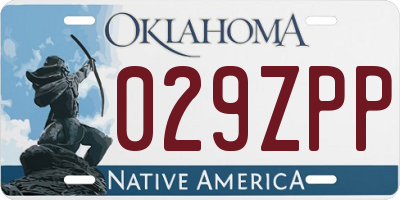 OK license plate 029ZPP