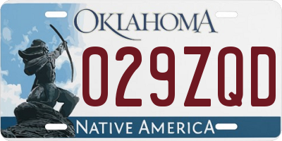 OK license plate 029ZQD