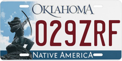 OK license plate 029ZRF