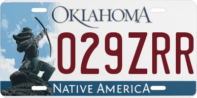 OK license plate 029ZRR