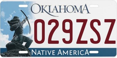 OK license plate 029ZSZ