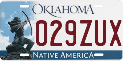OK license plate 029ZUX