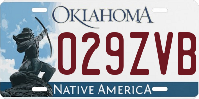 OK license plate 029ZVB