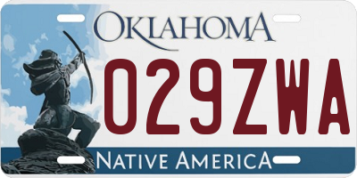 OK license plate 029ZWA