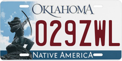 OK license plate 029ZWL