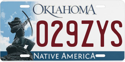 OK license plate 029ZYS
