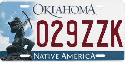OK license plate 029ZZK