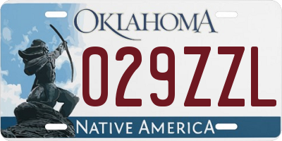 OK license plate 029ZZL