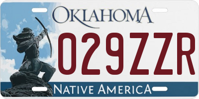 OK license plate 029ZZR