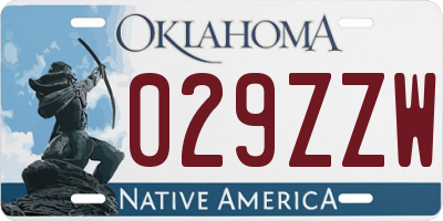 OK license plate 029ZZW