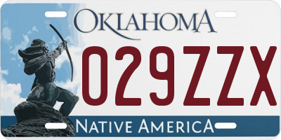 OK license plate 029ZZX