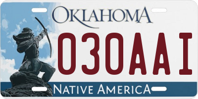 OK license plate 030AAI