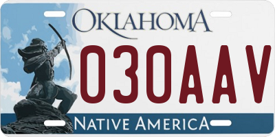 OK license plate 030AAV