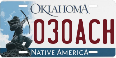 OK license plate 030ACH