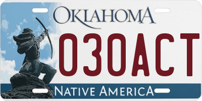 OK license plate 030ACT