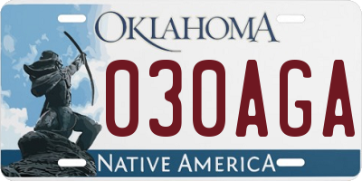 OK license plate 030AGA