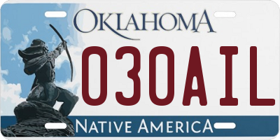 OK license plate 030AIL