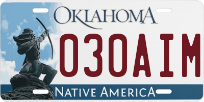 OK license plate 030AIM