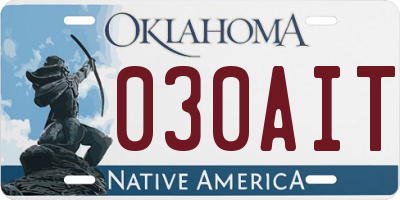 OK license plate 030AIT