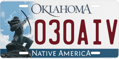 OK license plate 030AIV