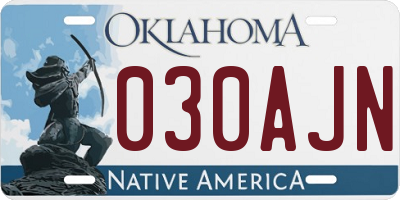 OK license plate 030AJN