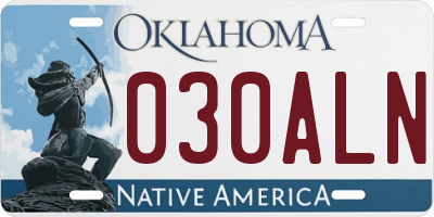 OK license plate 030ALN